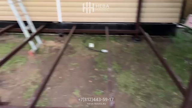 Примыкающий навес с основанием под терассу