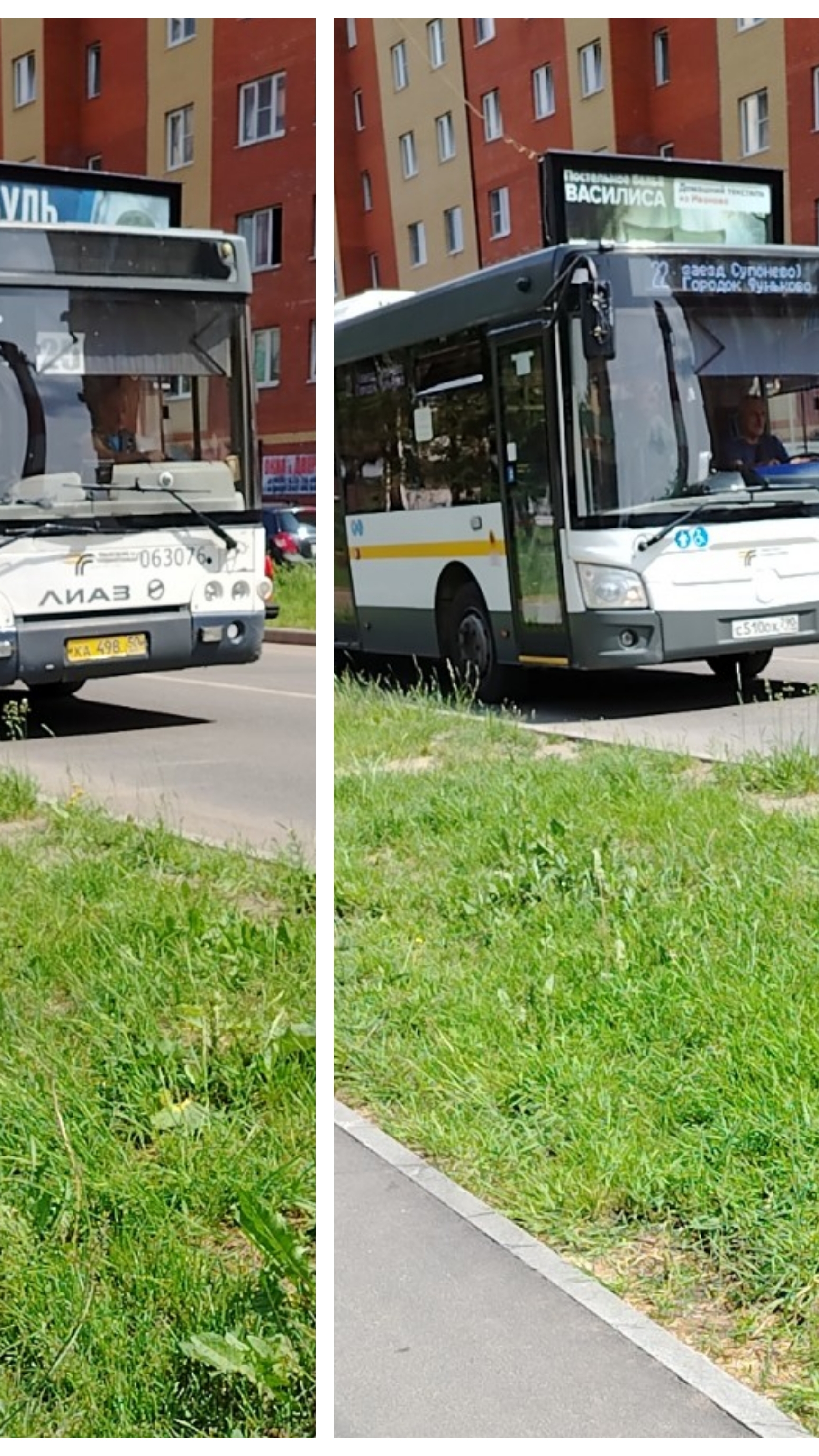 Лиаз 5292 на маршруте 25 и Лиаз 4292 на маршруте 22 в Звенигороде.
