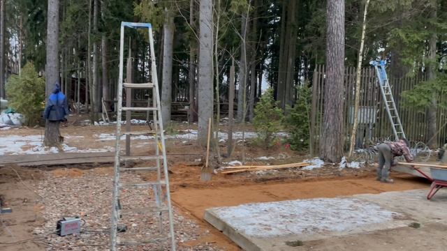 Устройство основания из дорожных плит!