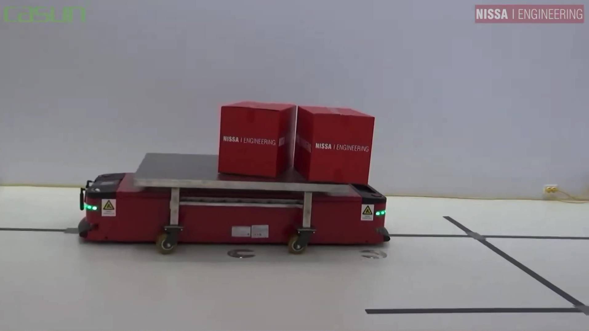 Сemat 2019 - транспортный робот AGV Casun QF1750 с навигацией по магнитной ленте