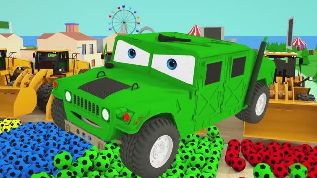 Шарики раскрашивают машинки ~Тракторы в действии Город колесных судов