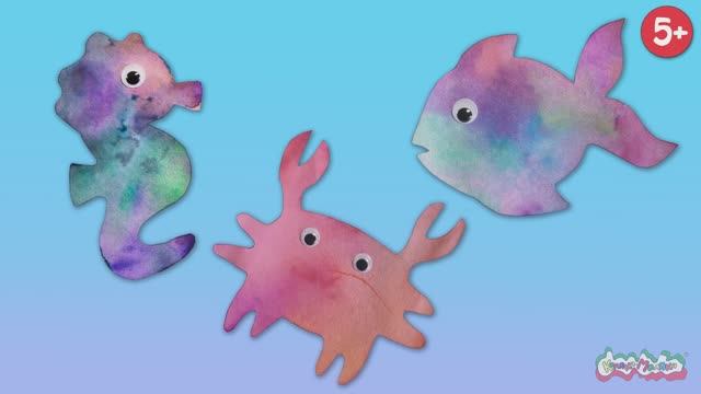 🐠 Яркие морские жители в технике тай-дай: создаём подводный мир! 🐟