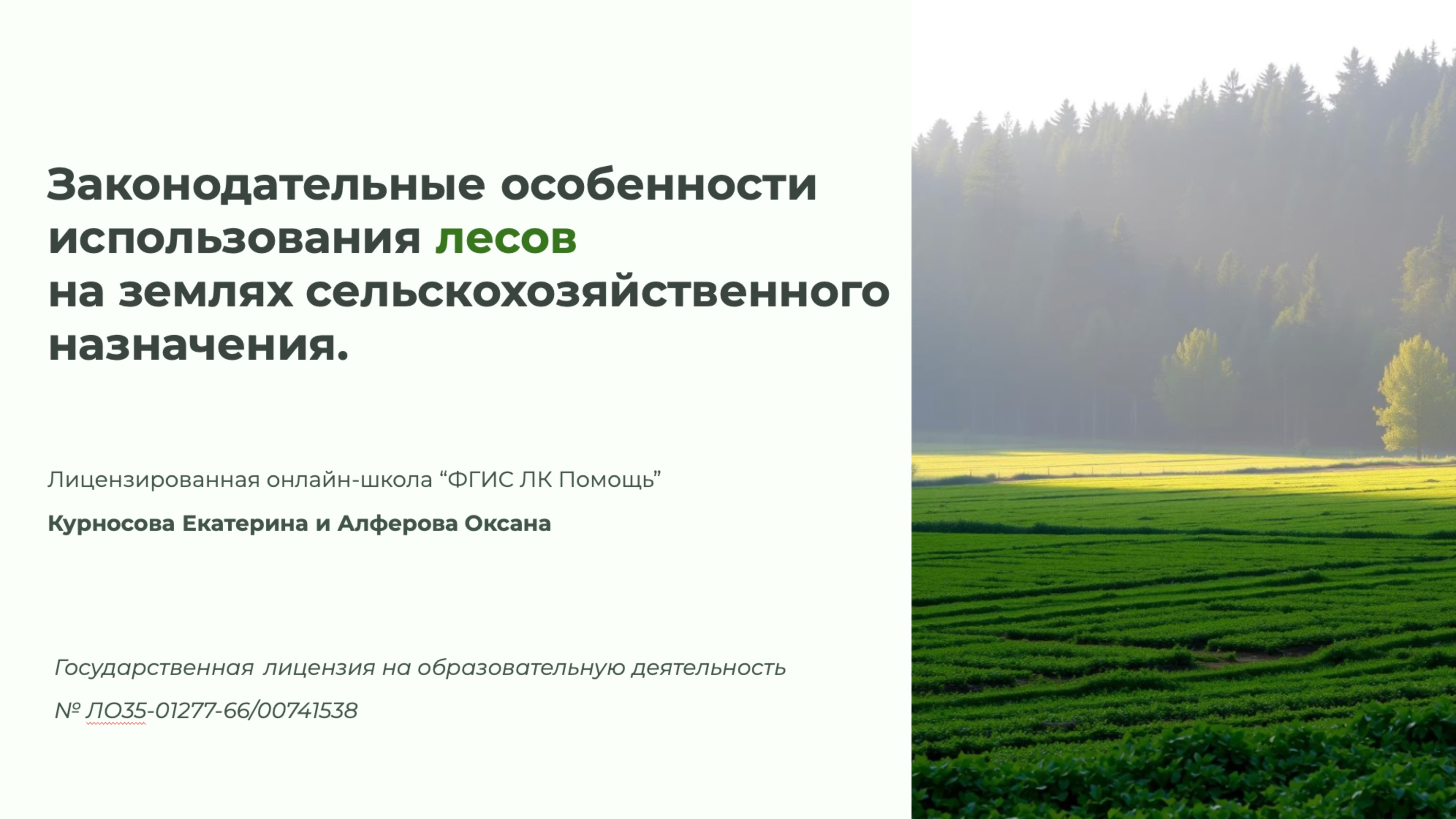 Законодательные особенности использования лесов на землях сельскохозяйственного назначения