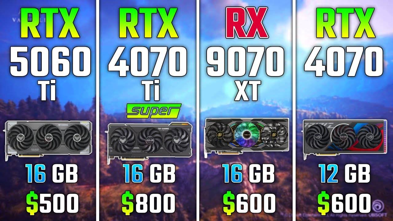 RTX 5060 Ti vs RTX 4070 Ti SUPER vs RX 9070 XT vs RTX 4070 | Test in 7 Games