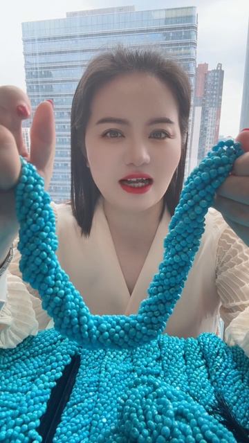 250609-15 Sleeping Beauty Turquoise Bead Strand: Geological Memory Chain on the Wrist