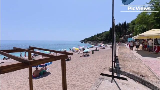 Пляж Каменово в Черногории сегодня 10 июня 2025. Погода, море и пляж в Черногории сейчас. Черногория
