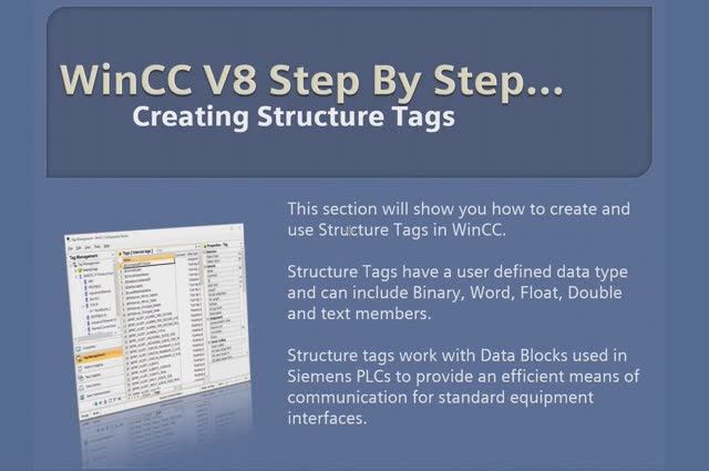WinCC v8.0 Step By Step 6 Create Structure Tags (UDT) Learn SCADA Programming #winccguru