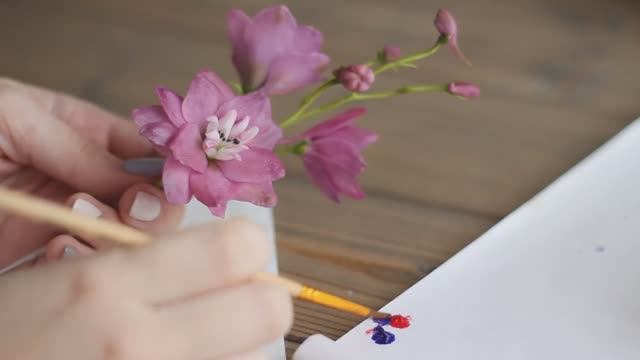 Дельфиниум из полимерной глины. Лепка