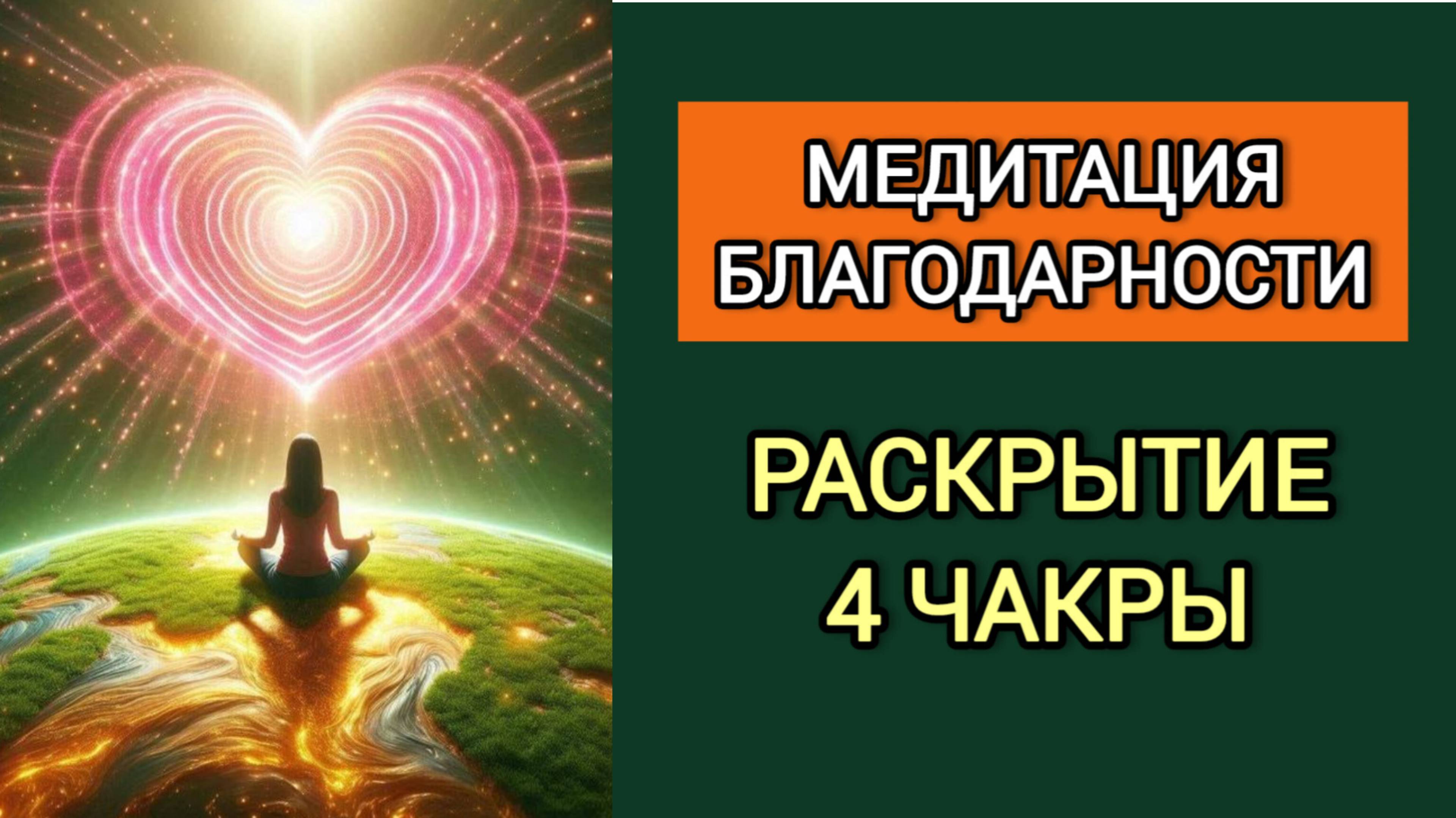 САМАЯ ЭФФЕКТИВНАЯ МЕДИТАЦИЯ для  раскрытия 4 чакры. Медитация БЛАГОДАРНОСТИ.