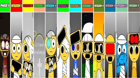 Incredibox Sprunki: Фаза 4, но все живы от версии 1 до версии 11
