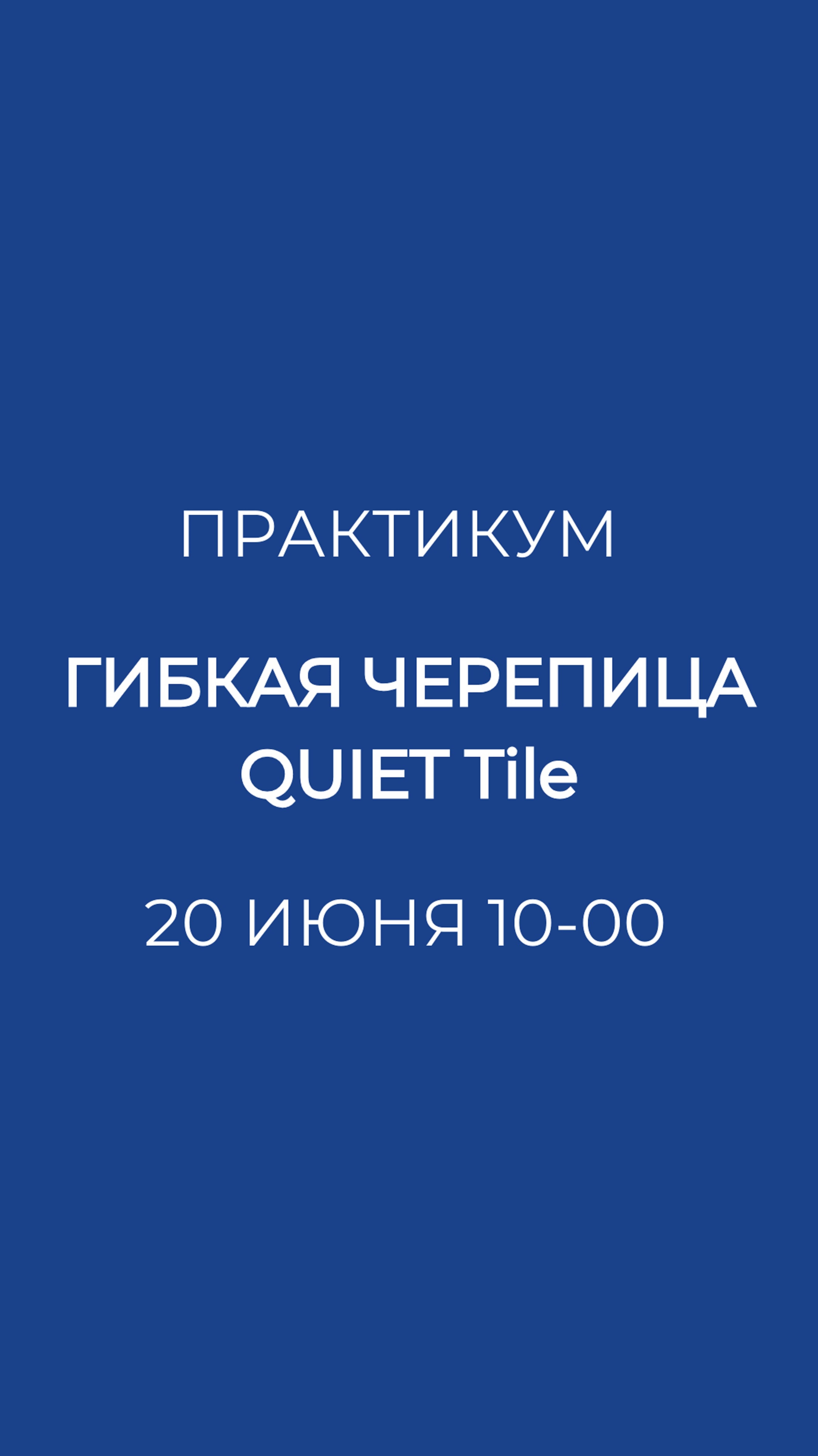 Практикум по монтажу гибкой черепицы QUIET Tile