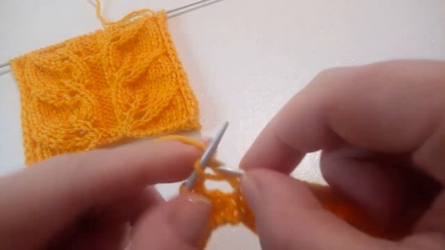 АЖУРНЫЙ УЗОР СПИЦАМИ "ЛИСТЬЯ"