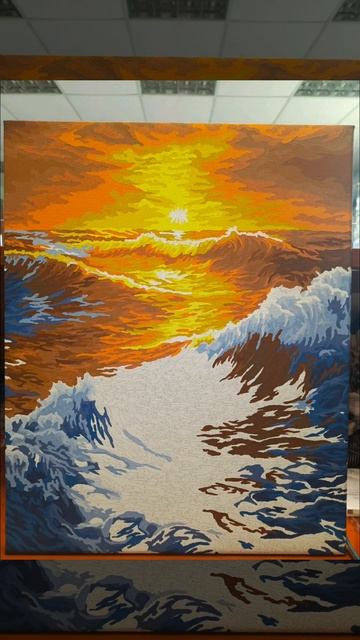 Процесс Картины "Рассвет на море"🌊🌅