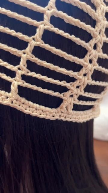 Шапочка сетка крючком 🧶