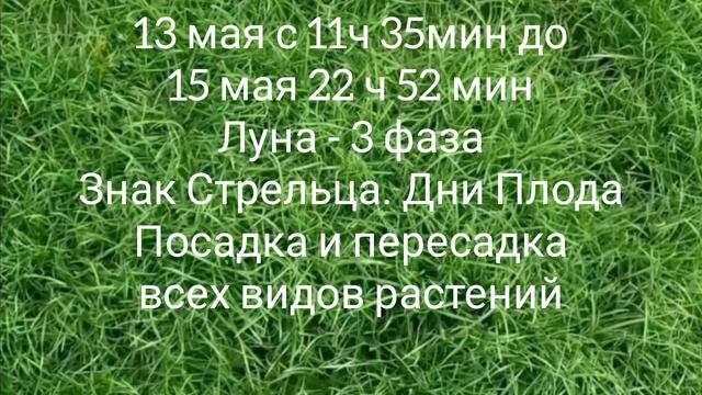 Лунный календарь на Май месяц