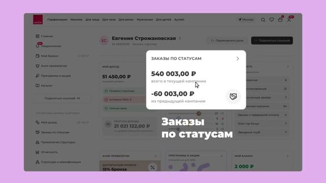 Кабинет партнера AVON online. Регистрация: 79512755232