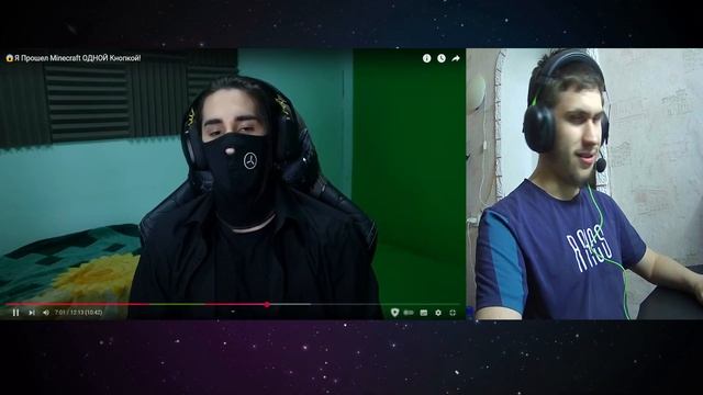 SAPSEABREAD РЕАКЦИЯ НА 😱Я Прошел Minecraft ОДНОЙ Кнопкой!