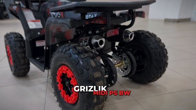 Детский бензиновый квадроцикл MOTAX GRIZLIK MIDI PS BW красный камуфляж