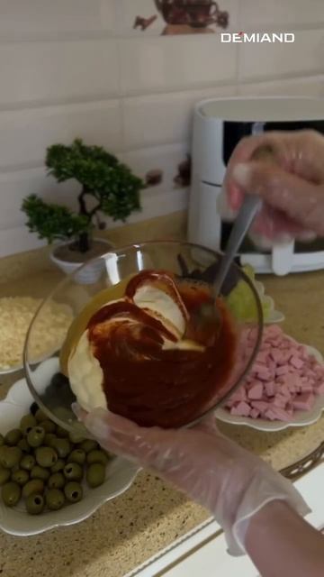 Пицца на мега-пышном тесте в аэрогриле Demiand 🍕