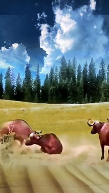 1vNgzdYNS84 - The buffalo defeated the lion and saved the life of his comrade｜｜ #shorts #facts #anim
