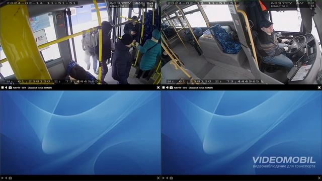 Комплект видеонаблюдения для автобуса на 2 камеры