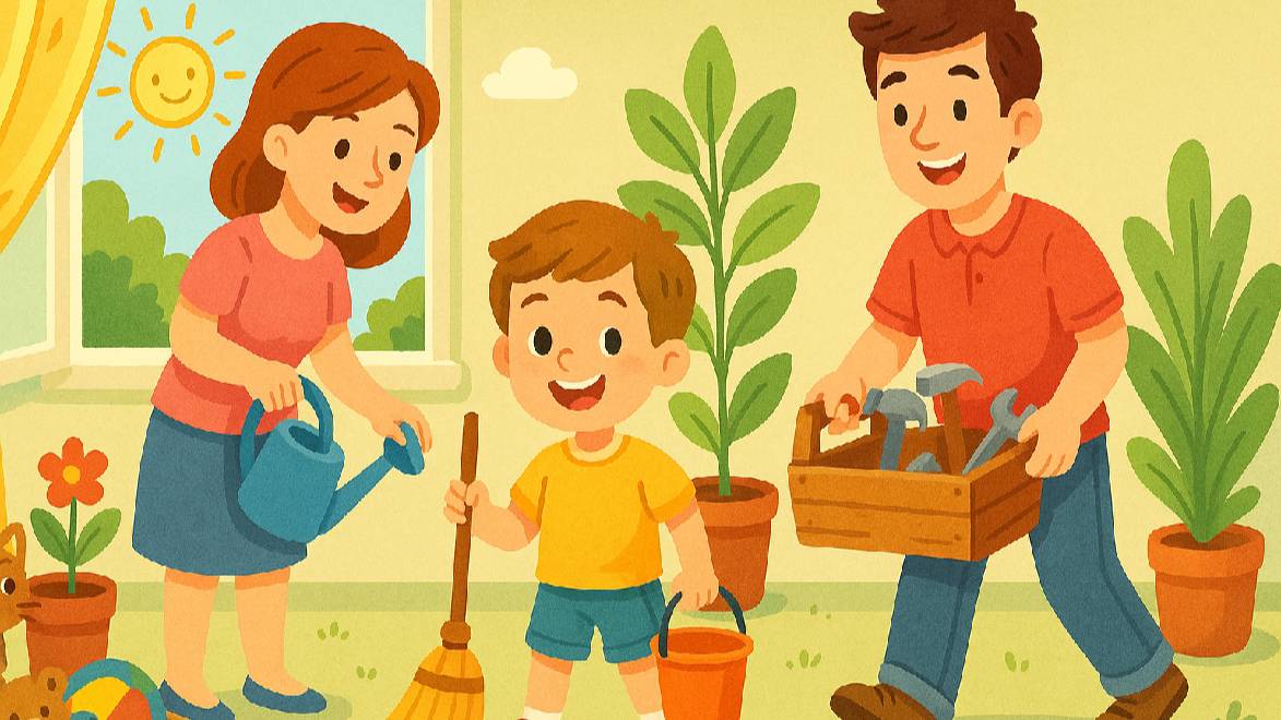 👦 Маленький помощник | 🎵 Добрая песенка | 👪 Мама | Папа | Я | Дружная семья | Клип |  Дети | Дом