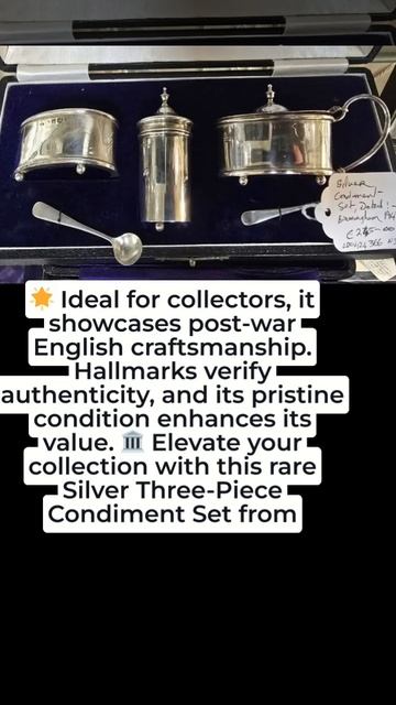 Silver three-piece condiment set