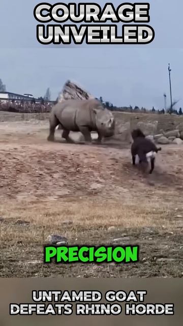 O0f8kCfwfcQ - ＂Untamed Goat Defeats Rhino Horde： Courage Unveiled＂ #shorts #animals #viral