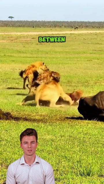 GddaUYW4cmw - ＂Battle for the Feast： Hyenas vs. Lion Pride＂ #shorts #animals #lion