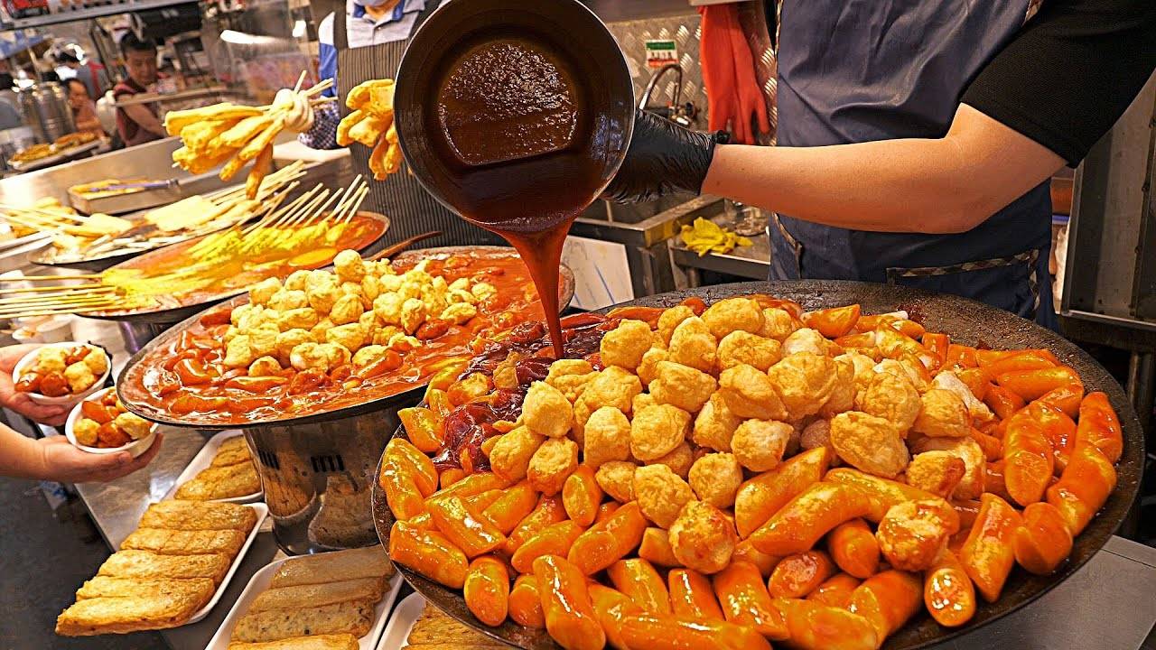 популярный Корейский стрит фуд, уличная еда в Корее