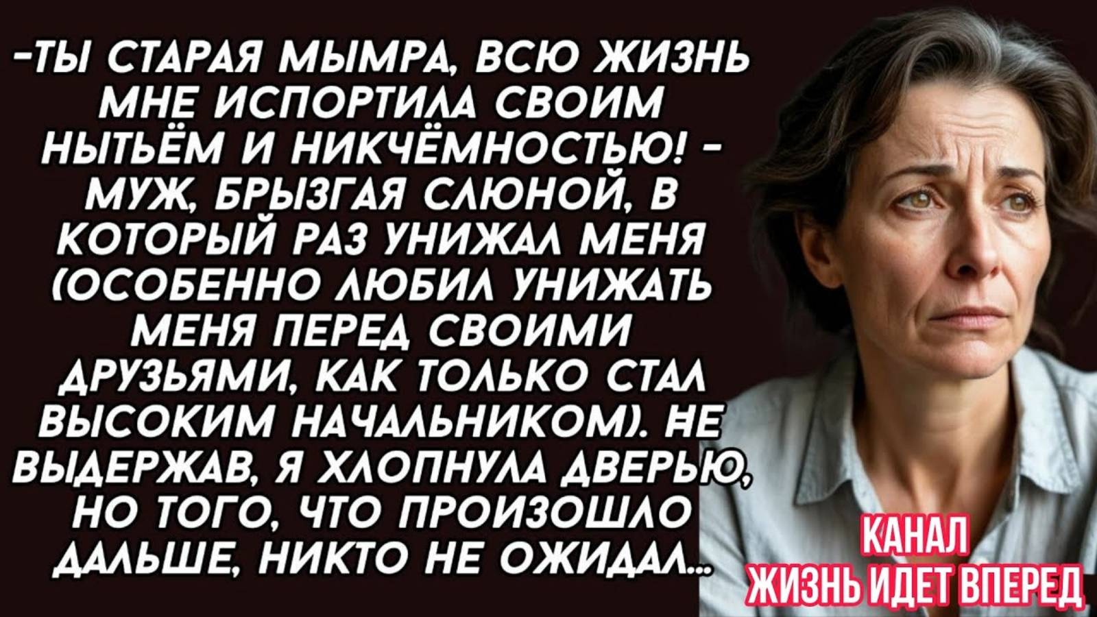 Ты отравляла мне жизнь вечными жалобами и безынициативностью!- муж унижал меня