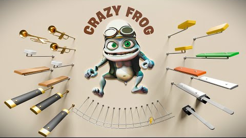 Шарик играет музыку из Crazy Frog на различных инструментах