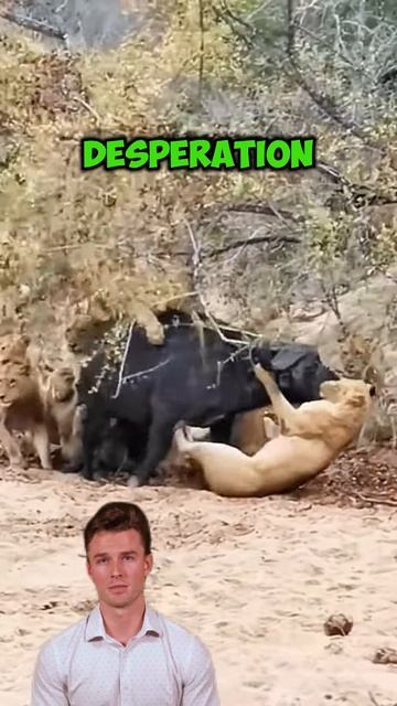 UeWJWfisdZ4 - The Buffalo’s Last Stand： Surrounded by Lions, No Escape in Sight #shorts #animals #li
