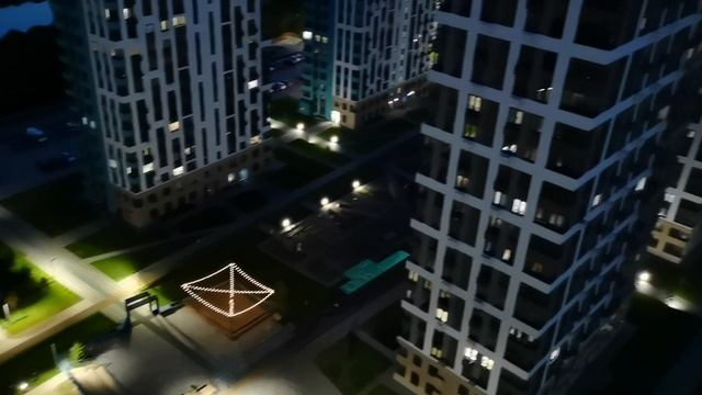 Ночной двор ЖК Берлин г. Уфа. Вид с 22 этажа мкр Яркий