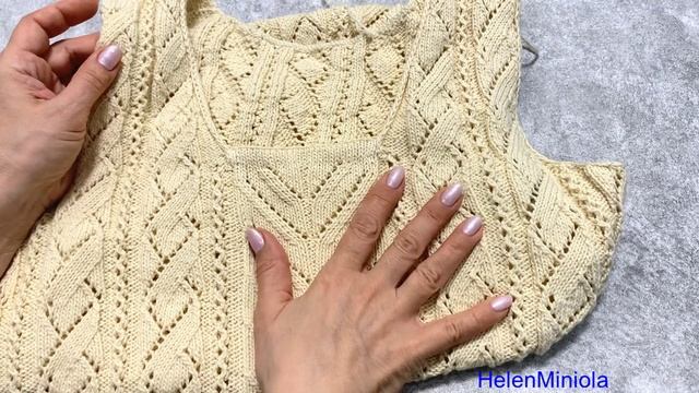 Вязание ажурного топа спицами
