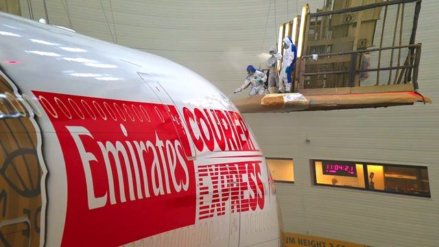 Unwrapping Our Brand New Emirates Courier Express A380 | Livery Timelapse