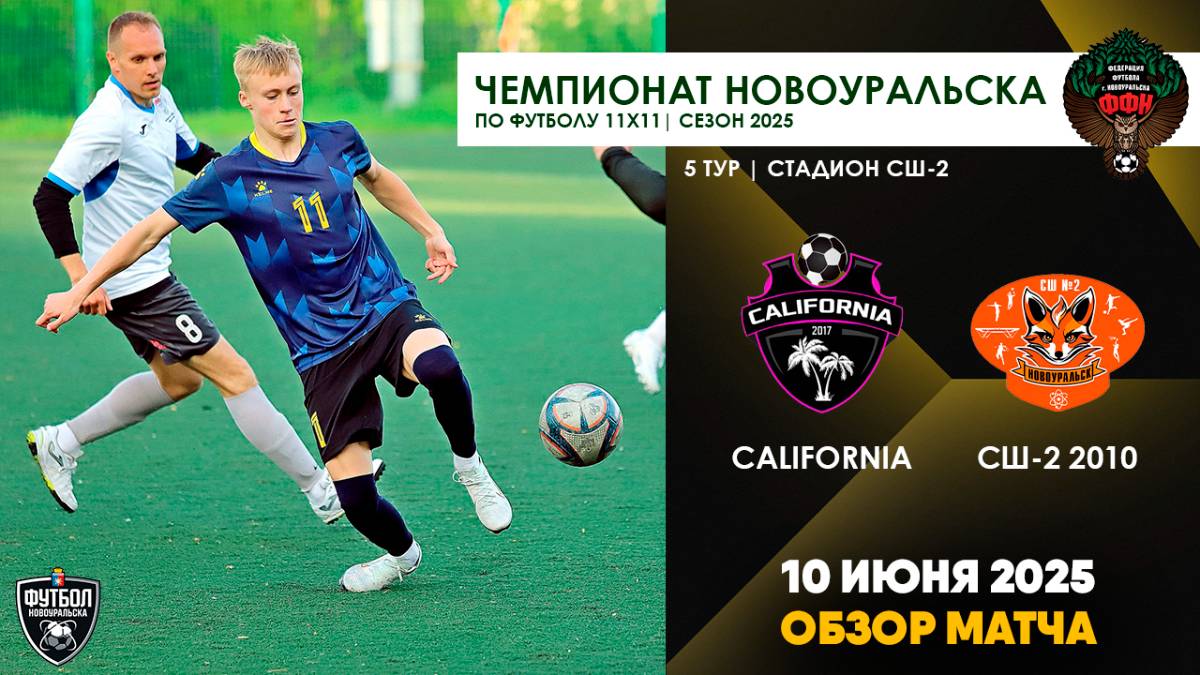 10.06.2025 | ЧГ 5 тур California - СШ-2 2010 (Обзор матча)
