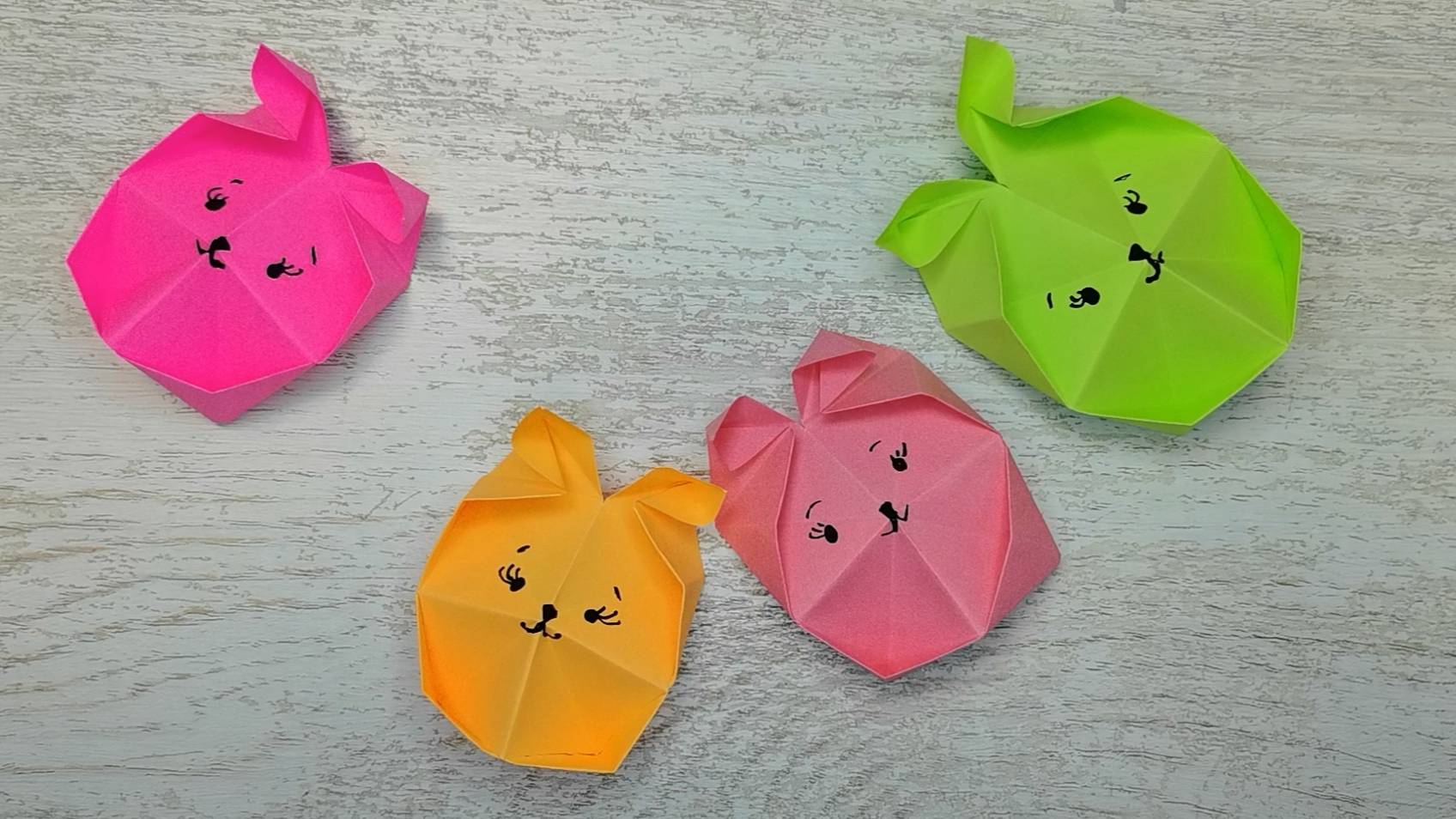 Как сделать Оригами Поп Ит Зайчик из бумаги. Игрушка Антистресс