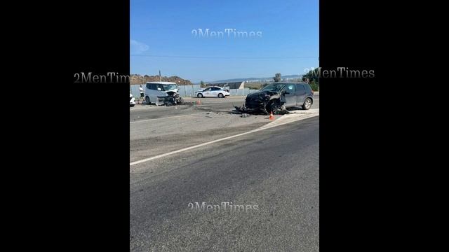 Момент лобового ДТП под Анапой