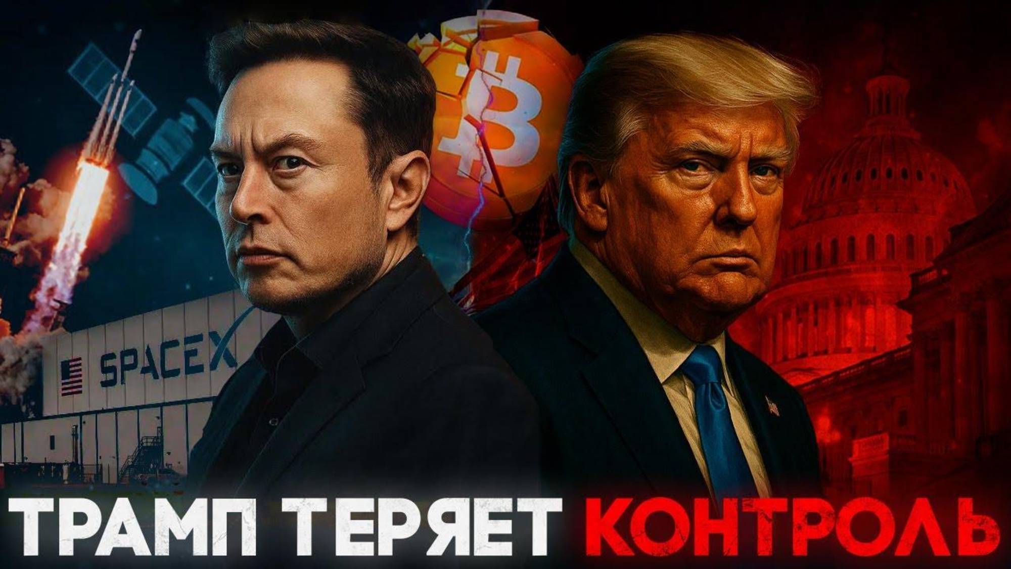Элита США в Панике! Конфликт Маска и Трампа Уничтожит Доллар! Рецессия Экономики и Рост Биткоина