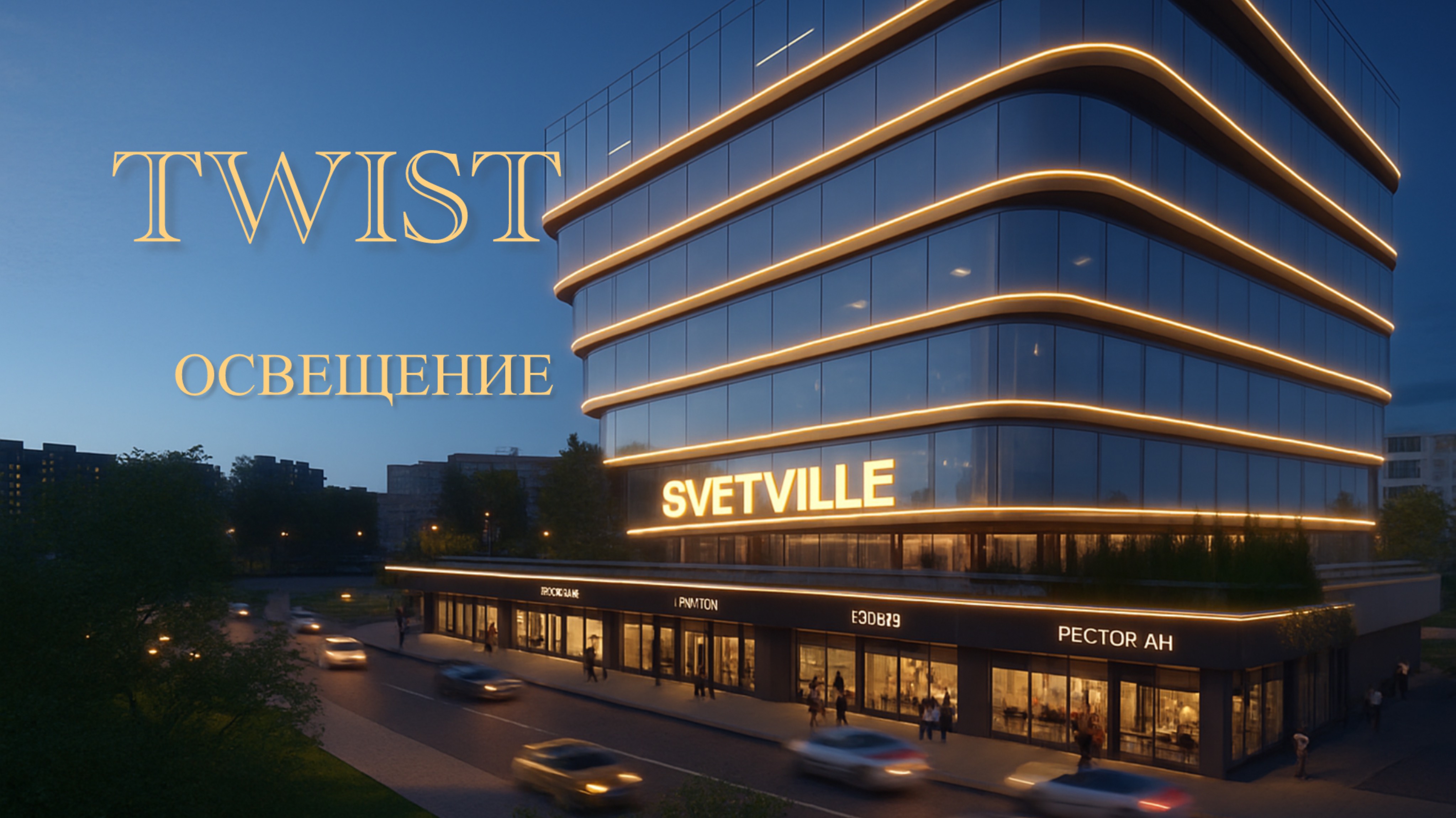 Освещение фасада ТЦ TWIST — архитектура, подчёркнутая светом