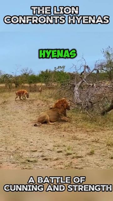 BgLF52WTGDU - The Lion Confronts Hyenas： A Battle of Cunning and Strength #shorts #nature #animals