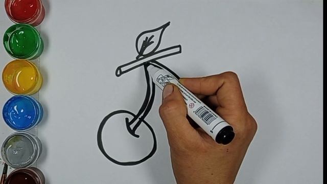 Drawing Of Cheeriy For Children /Bolalar Uchun Gilos Rasm Chizish/Рисование вишня д?