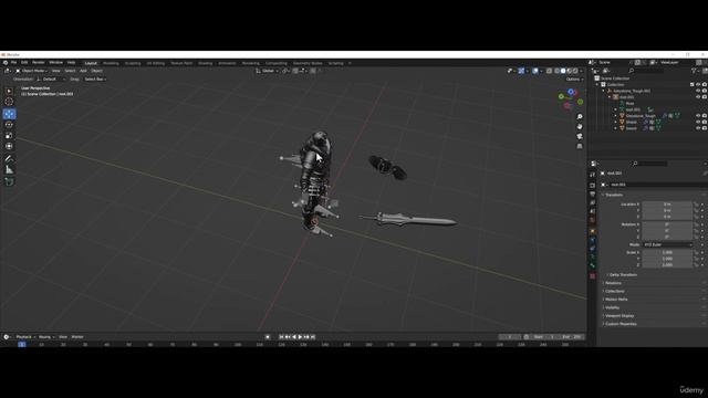 3 - Schwert und Schild in Blender bearbeiten