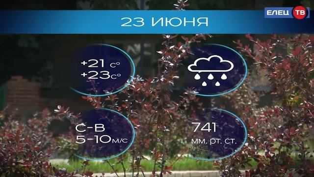 Прогноз погоды на 23 июня