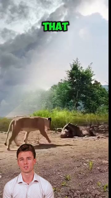 GGpkdaWqmTw - ＂Stolen Feast： The Lion's Bold Ambush＂ #shorts #animals #lion