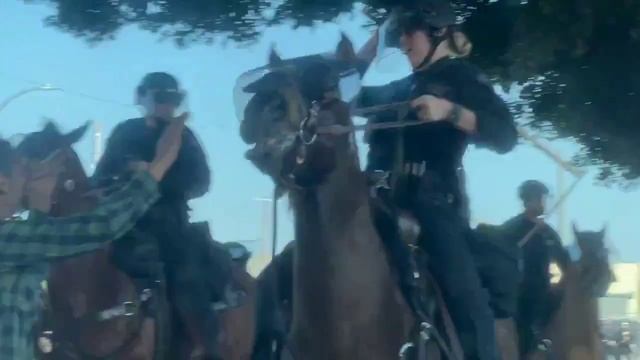 В Лос-Анхелесе против уличных беспорядков бросили кавалерию с деревянными мечами