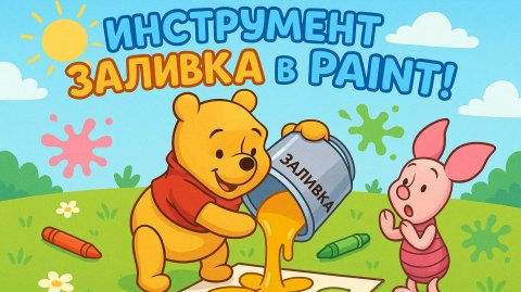 2П Урок 03 Закрашиваем зонт и ружье - курс по работе в редакторе Paint для детей