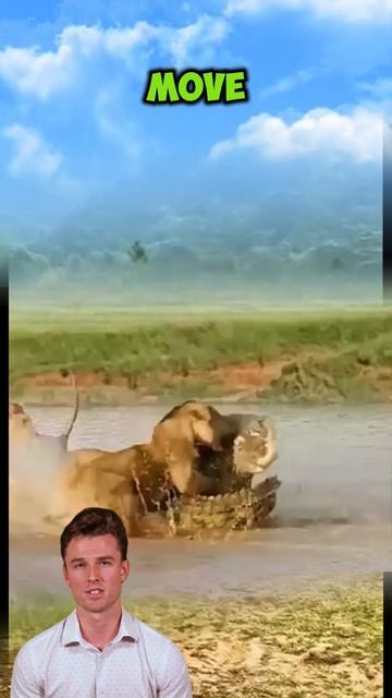 TzPU9Bp6FVs - ＂Kings of the Land： When Lions Conquer the Crocodile＂ #shorts #animals #lion