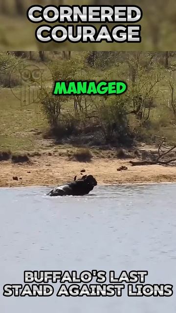 VbFjfmLdugA - Cornered Courage： Buffalo's Last Stand Against Lions #shorts  #nature #animals #vizard
